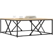 vidaXL Salontafel 100x100x40 cm bewerkt hout sonoma eikenkleurig