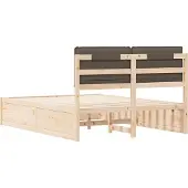 vidaXL Bedframe met Gevoerde Hoofdbord Taupe 150 x 200 cm