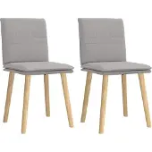 vidaXL Eetkamerstoelen 2 st stof wolk grijs