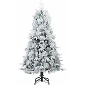 vidaXL Kunstkerstboom met Scharnier en Sneeuw Vilt Wit 150 cm