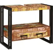 vidaXL Wastafel Kast met lade Multikleur Massief Gerecycleerd Hout