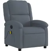 vidaXL Massagestoel in donkergrijs fluweel