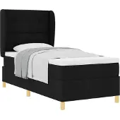 vidaXL Boxspringbed met hoofdeinde, zwart, 200 x 90 cm, stof