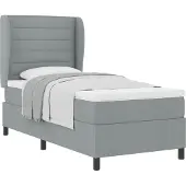 vidaXL Boxspring bed met matras Lichtgrijs 90 x 200 cm Stof