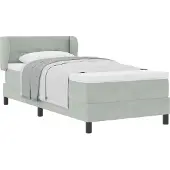 vidaXL Boxspring bed met hoofdeinde Lichtgrijs 90 x 200 cm Fluweel