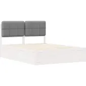 vidaXL Bedframe met gestoffeerde hoofdbord, lichtgrijs, 160 x 200 cm