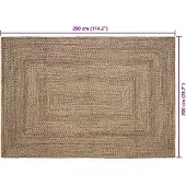 vidaXL Vloerkleden Naturel en Zwart 200 x 290 cm Jute