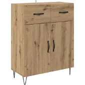 vidaXL Highboard 2 st Artisan Eiken 69,5 x 34 x 180 cm Bewerkt hout