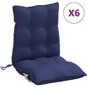 vidaXL Stoelkussens 6 st lage rug oxford stof marineblauw