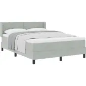 vidaXL Boxspring bed met hoofdeinde Lichtgrijs 190 x 140 cm Fluweel