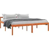 vidaXL Bedframe Wasbruin 200 x 200 cm Massief grenenhout