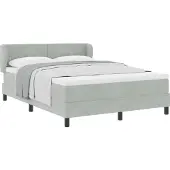 vidaXL Boxspringbed met hoofdeinde, lichtgrijs, 140 x 200 cm, fluweel