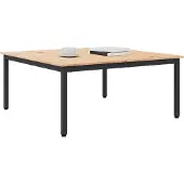 vidaXL Salontafel Naturel 100 x 100 x 45 cm Massief grenenhout
