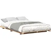 vidaXL Bedframe Bruin 135 x 190 cm Massief grenenhout