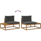 vidaXL Buiten bank set Massief Acacia Hout en Polyester