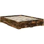 vidaXL Bedframe met lade Rook Eiken 135 x 190 cm Bewerkt hout