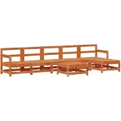 vidaXL Tuin loungeset 7 st Wasbruin Massief grenenhout