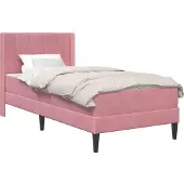 vidaXL Bedframe met matras met hoofdeinde Roze 100 x 200 cm Fluweel