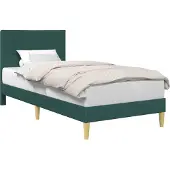 vidaXL Bedframe met hoofdeinde Donkergroen 90 x 190 cm Stof