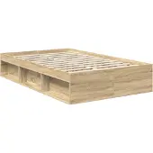 vidaXL Bedframe met hoofdeinde Sonoma 120 x 190 cm Massief grenenhout