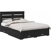 vidaXL Bedframe met lade Zwart Eiken 160 x 200 cm Bewerkt hout