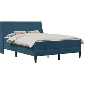 vidaXL Bedframe met matras met matras Blauw 140 x 200 cm Fluweel