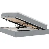 vidaXL Opslag bed met matras Lichtgrijs 160 x 200 cm Polyester