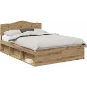 vidaXL Bedframe Ambachtelijk Eiken 150 x 200 cm Massief grenenhout