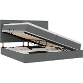 vidaXL Opslag bed met matras met opslag Donkergrijs 200 x 200 cm Stof