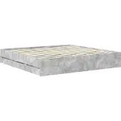 vidaXL Bedframe met hoofdeinde, betonkleur, 200 x 200 cm, constructiehout