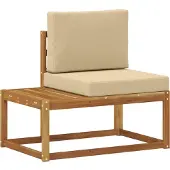vidaXL Buiten eindsofa 2 Stuk Natuurlijk en Beige Massief Acacia Hout
