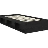 vidaXL Bedframe met lade Effen Zwart 90 x 200 cm Massief grenenhout
