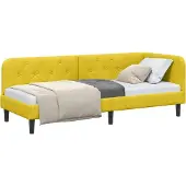 vidaXL Hoek Bed Frame Geel 80 x 200 cm Fluweel