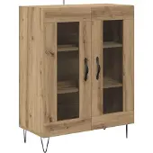 vidaXL Highboard 2 st Artisan Eiken 69,5 x 34 x 180 cm Bewerkt hout
