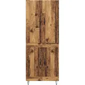 vidaXL Hoge kast, 2 stuks, gerecycled hout, 69,5 x 34 x 180 cm, houtvezel