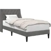 vidaXL Bedframe met hoofdeinde Donkergrijs 100 x 200 cm Fluweel