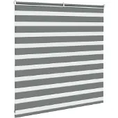 vidaXL Dubbele rolgordijn, donkergrijs, 140x100 cm, stofbreedte 135,9 cm, polyester