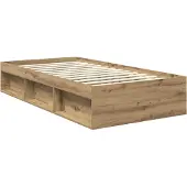 vidaXL Bedframe Ambachtelijk Eiken 100 x 200 cm Massief grenenhout