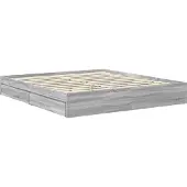 vidaXL Opbergbed met lade Grijs Sonoma 180 x 200 cm Bewerkt hout