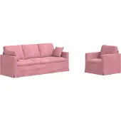vidaXL Bankstel 2 st Roze Fluweel