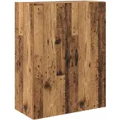 vidaXL Highboard 2 st Oudhout 69,5 x 34 x 180 cm Bewerkt hout