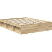 vidaXL Bedframe, Sonoma-eikenhout, 150 x 200 cm, massief grenenhout