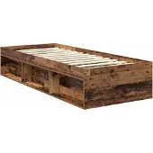 vidaXL Bedframe met hoofdeinde Oudhout 75 x 190 cm Massief grenenhout