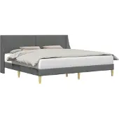 vidaXL Bedframe met hoofdeinde Donkergrijs 180 x 200 cm Stof
