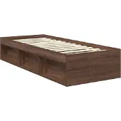 vidaXL Bedframe Bruin Eiken 75 x 190 cm Massief grenenhout