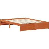 vidaXL Bedframe met plank, wassenbruin, 150 x 200 cm, massief grenenhout