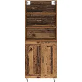 vidaXL Hoge kast, 2 stuks, gerecycled hout, 69,5 x 34 x 180 cm