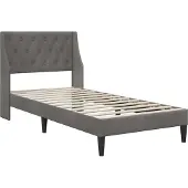 vidaXL Bedframe met matras Donkergrijs 90 x 200 cm fluweel