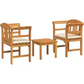 vidaXL Tuinrozen loungeset 3 st Massief Acacia Hout