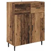 vidaXL Highboard 2 st Oud Hout 69,5 x 34 x 180 cm Bewerkt hout